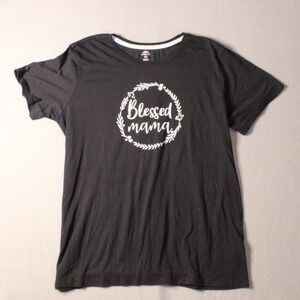 Way To Celebrate Women's XL Blessed Mama Graphic Tee Mother's Day Jersey T-Shirt